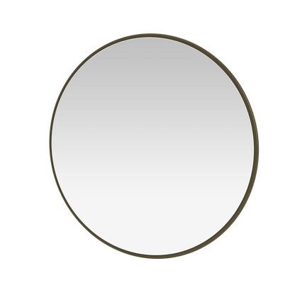 Miroir Colour Frame AROUND Montana, cadre laqué 139 Oregano, vue de trois quarts sur fond blanc