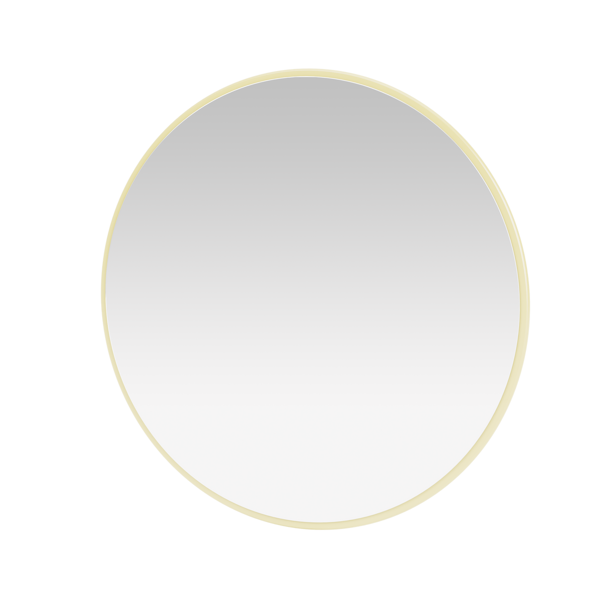 Miroir Colour Frame AROUND Montana, cadre laqué 159 Camomile, vue de trois quarts sur fond blanc