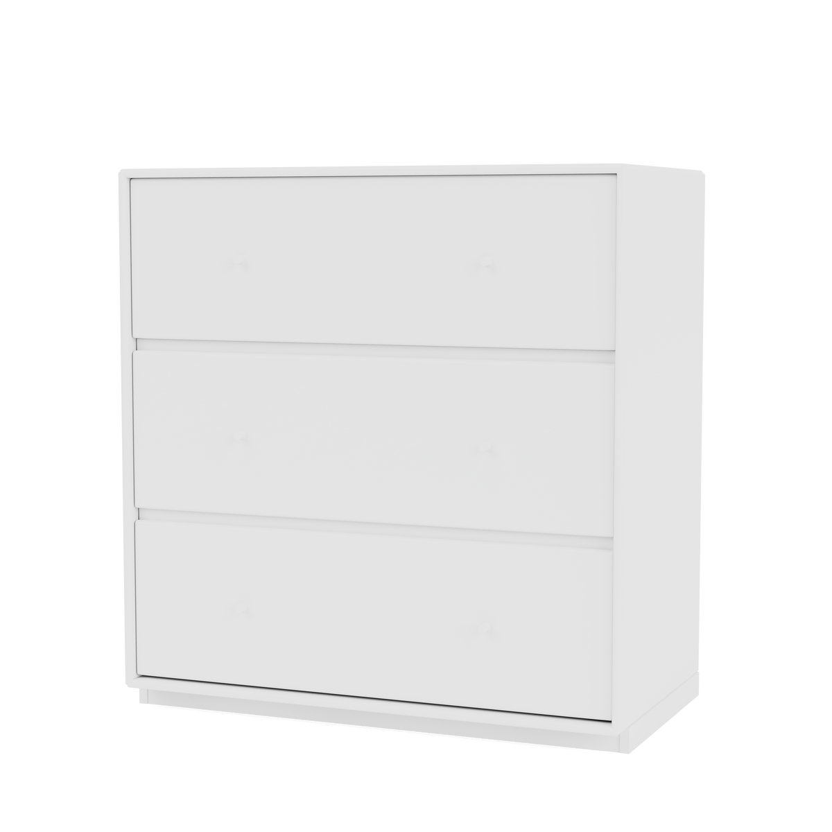 Commode Carry Quick Ship, laque 101 New White, sur socle de 3 cm, packshot Montana