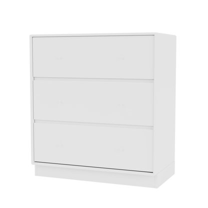 Commode Carry Quick Ship, laque 101 New White, sur socle de 7 cm, packshot Montana