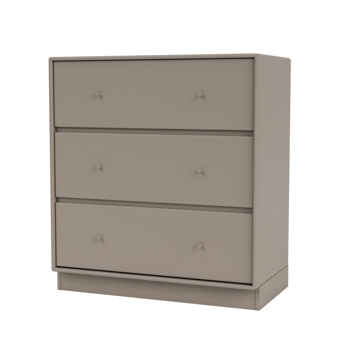 Commode Carry Quick Ship, laque 141 Truffle, sur socle de 7 cm, packshot Montana