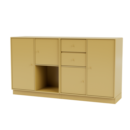 Buffet Couple Quick Ship, laque 157 Cumin, sur socle de 7 cm, packshot Montana