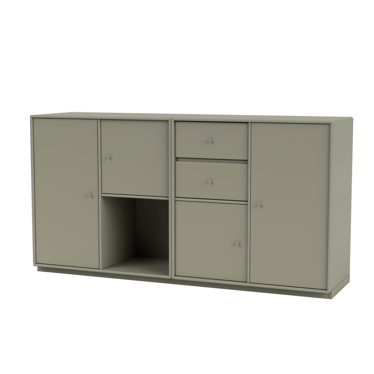 Buffet Couple Quick Ship, laque 144 Fennel, sur socle de 3 cm, packshot Montana