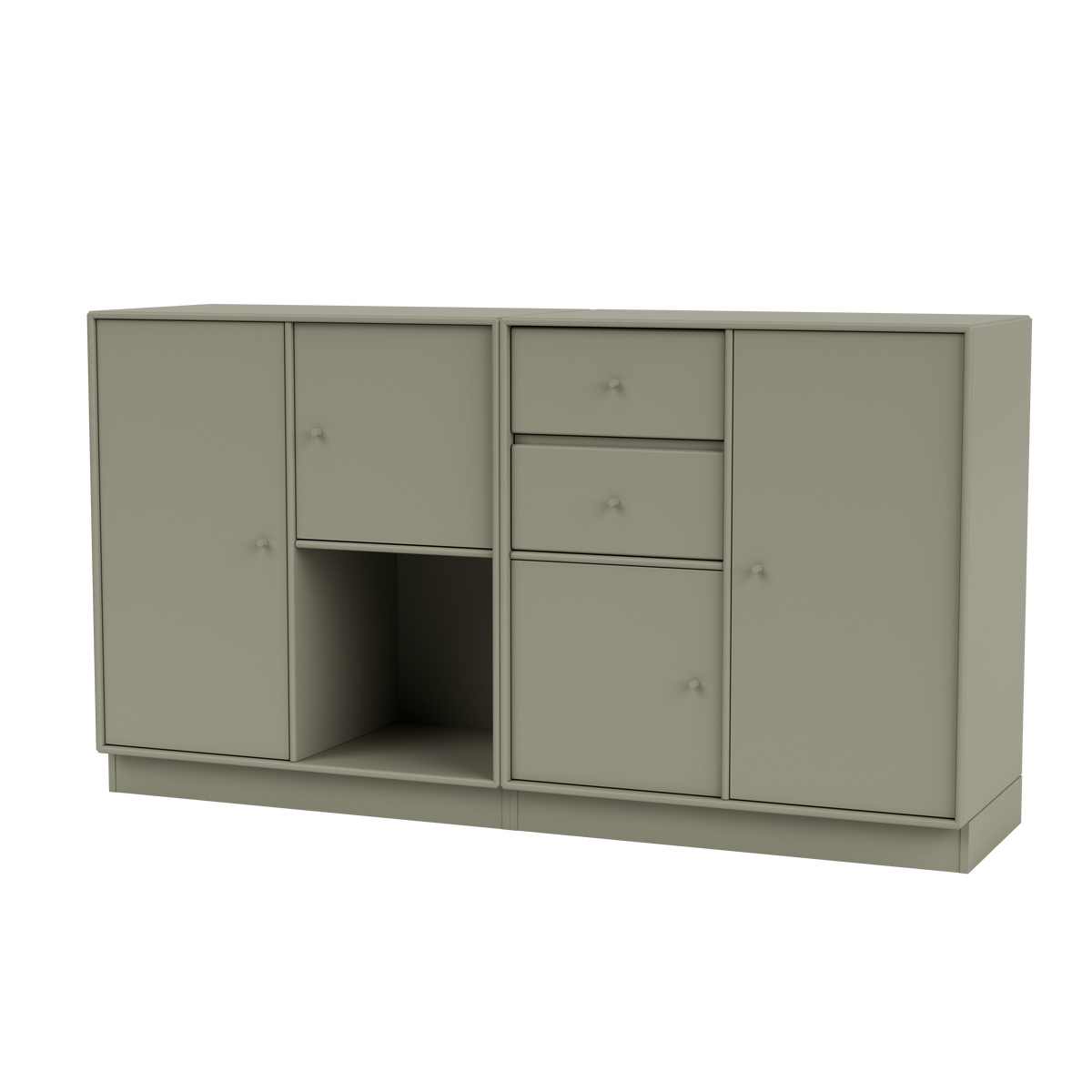 Buffet Couple Quick Ship, laque 144 Fennel, sur socle de 7 cm, packshot Montana