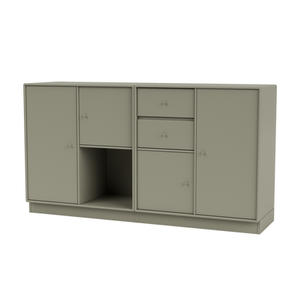 Buffet Couple Quick Ship, laque 144 Fennel, sur socle de 7 cm, packshot Montana