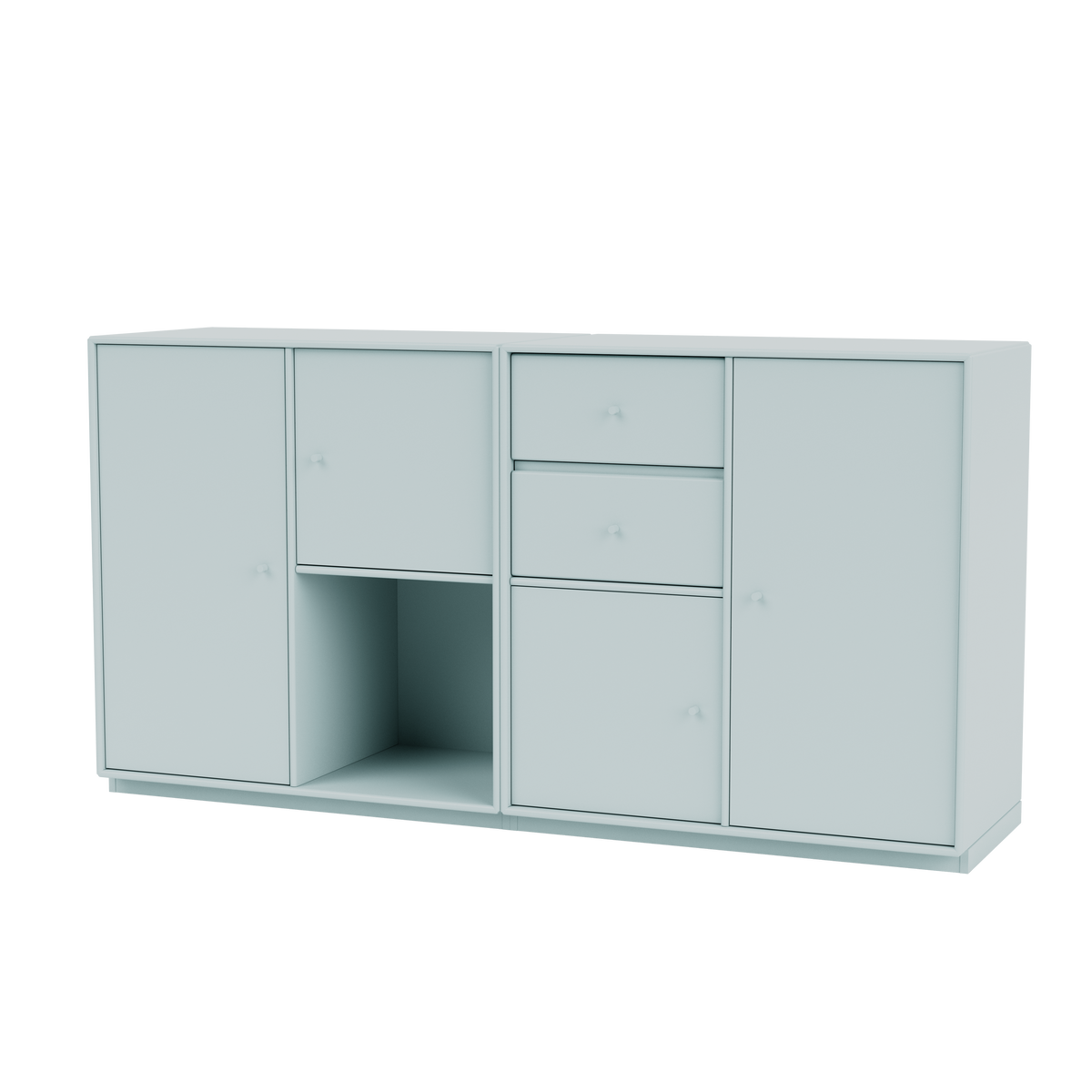 Buffet Couple Quick Ship, laque 148 Flint, sur socle de 3 cm, packshot Montana