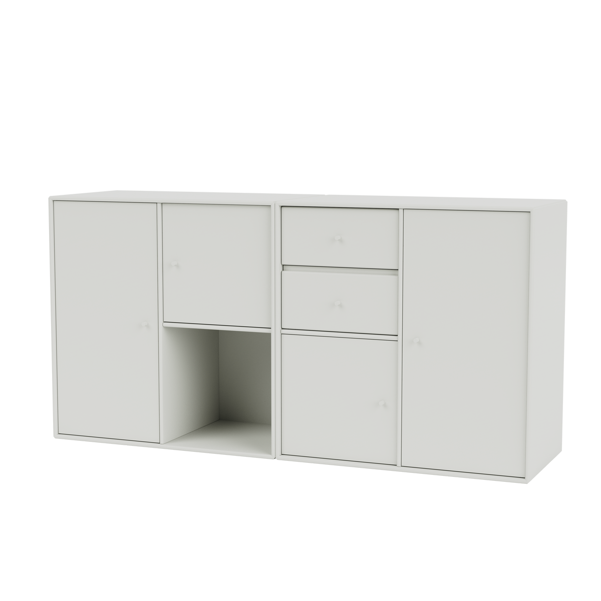 Buffet Couple Quick Ship, laque 09 Nordic, suspendu au mur, packshot Montana