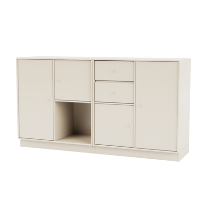 Buffet Couple Quick Ship, laque 158 Oat, sur socle de 7 cm, packshot Montana