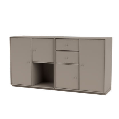 Buffet Couple Quick Ship, laque 141 Truffle, sur socle de 3 cm, packshot Montana