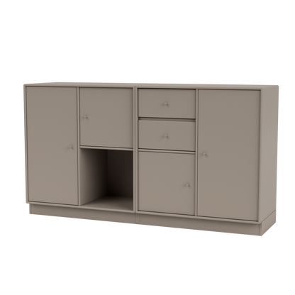 Buffet Couple Quick Ship, laque 141 Truffle, sur socle de 7 cm, packshot Montana