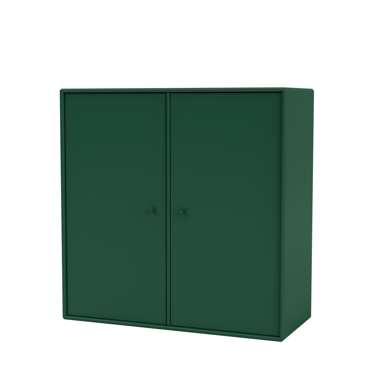 Meuble de rangement Cover Montana, laque 136 Pine, suspendu au rail mural, vue de trois quarts sur fond blanc