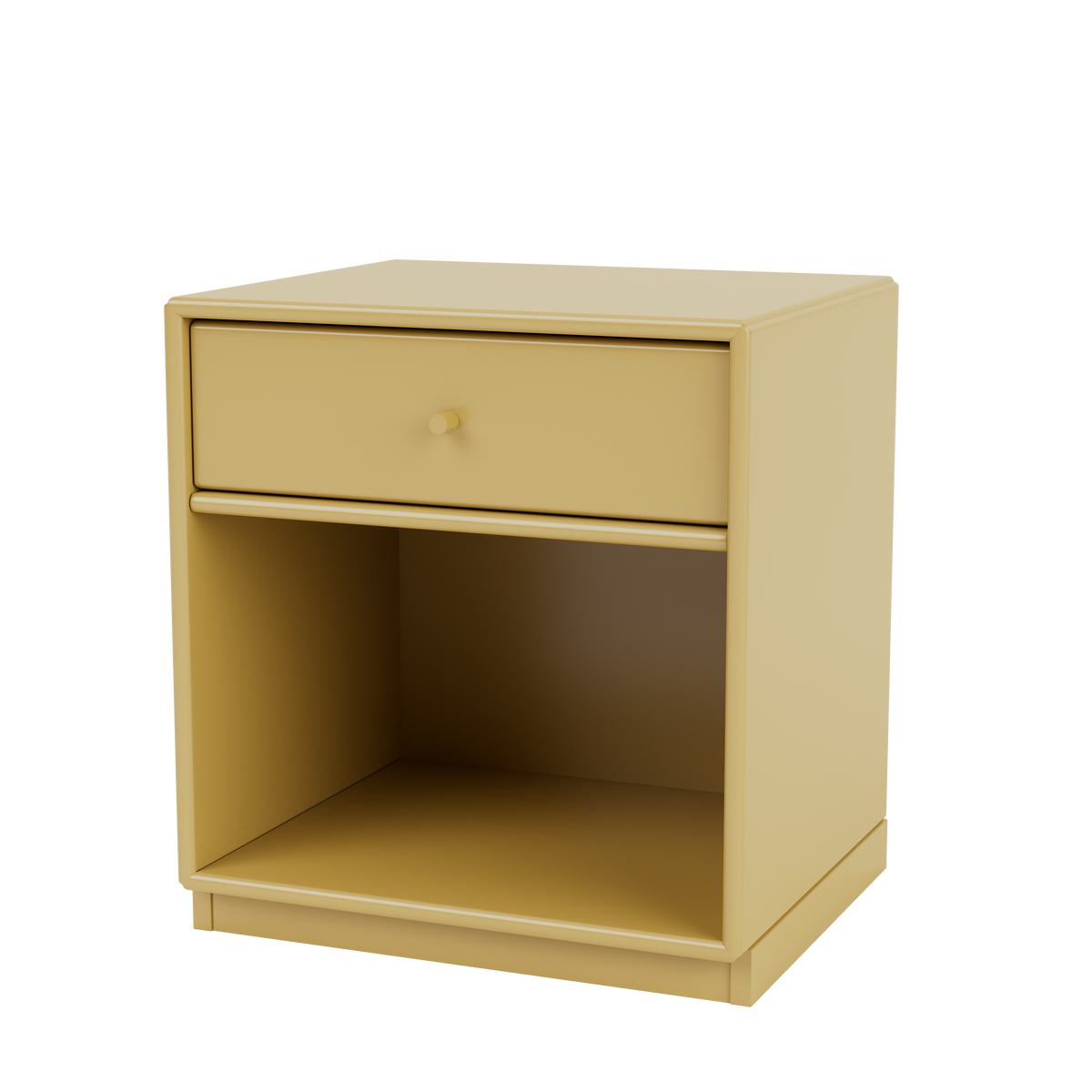 Table de chevet Dream Quick Ship, laque 157 Cumin, sur socle de 3 cm, packshot Montana