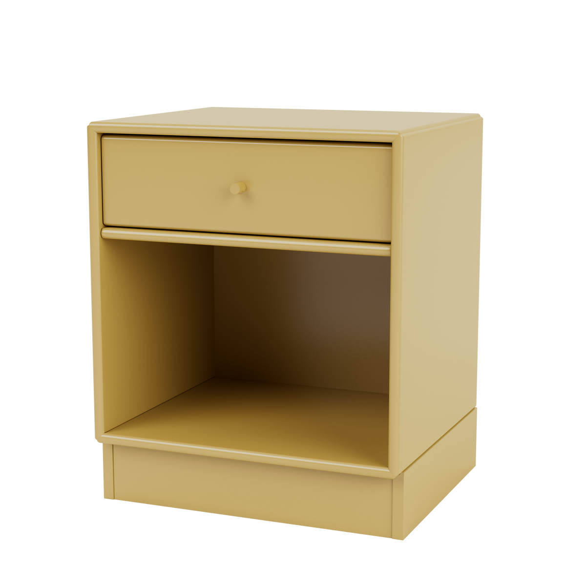 Table de chevet Dream Quick Ship, laque 157 Cumin, sur socle de 7 cm, packshot Montana