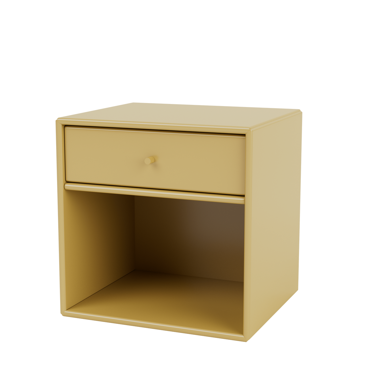 Table de chevet Dream Quick Ship, laque 157 Cumin, suspendu au mur, packshot Montana