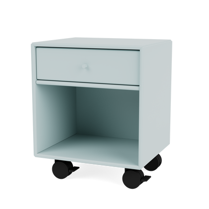 Table de chevet Dream Quick Ship, laque 148 Flint, sur roulettes, packshot Montana