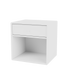Table de chevet Dream Quick Ship, laque 101 New White, suspendu au mur, packshot Montana