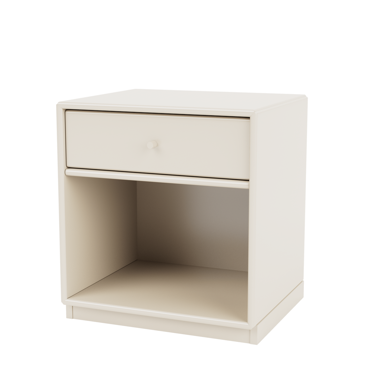 Table de chevet Dream Quick Ship, laque 158 Oat, sur socle de 3 cm, packshot Montana