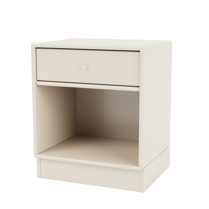 Table de chevet Dream Quick Ship, laque 158 Oat, sur socle de 7 cm, packshot Montana