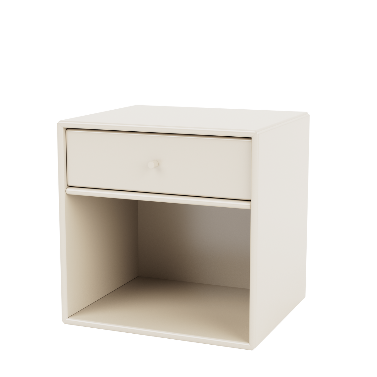 Table de chevet Dream Quick Ship, laque 158 Oat, suspendu au mur, packshot Montana