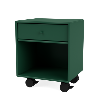 Table de chevet Dream Quick Ship, laque 136 Pine, sur roulettes, packshot Montana