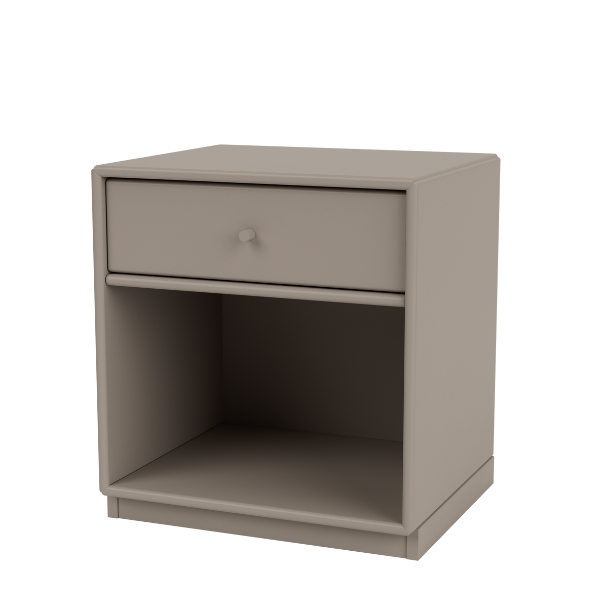Table de chevet Dream Quick Ship, laque 141 Truffle, sur socle de 3 cm, packshot Montana