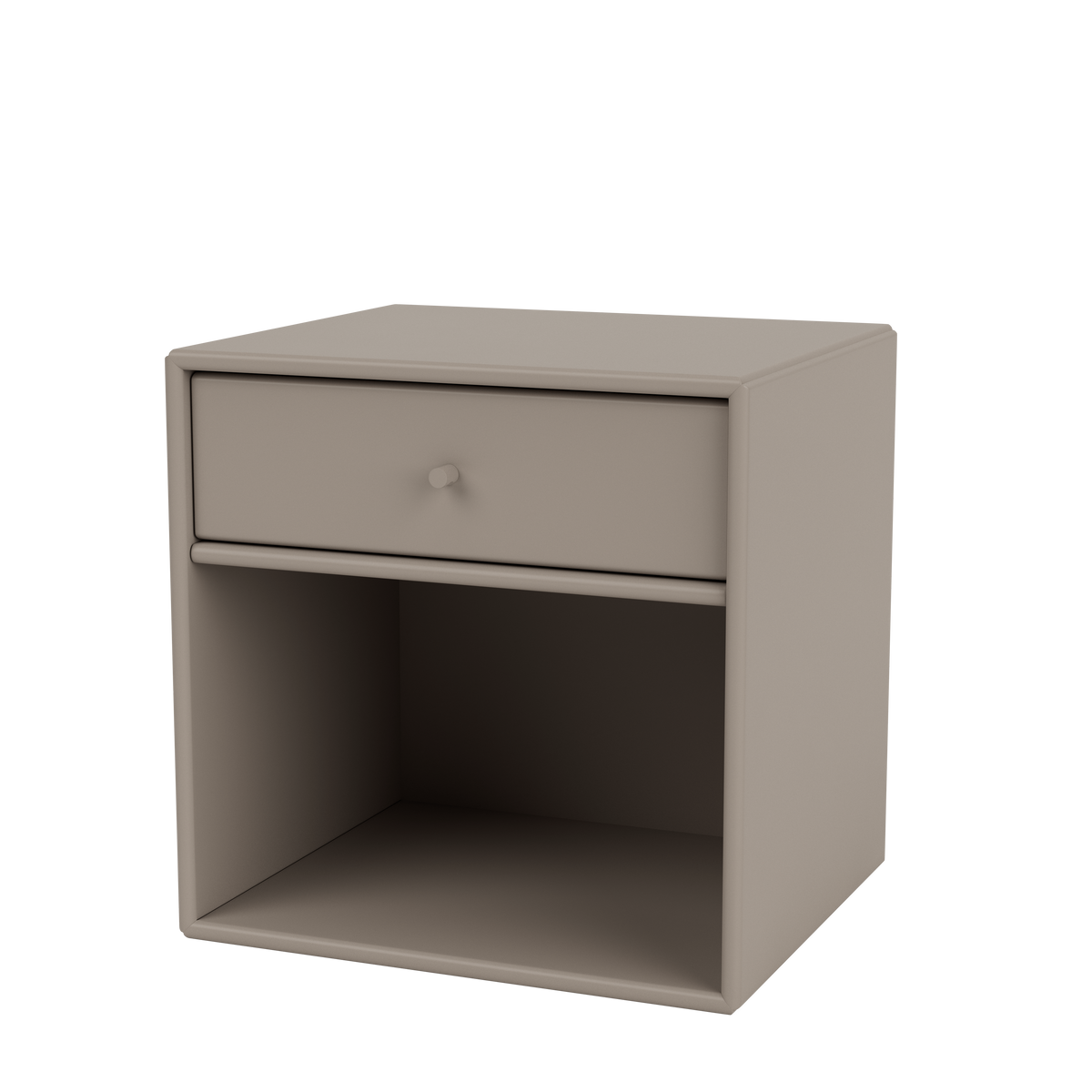 Table de chevet Dream Quick Ship, laque 141 Truffle, suspendu au mur, packshot Montana
