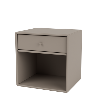 Table de chevet Dream Quick Ship, laque 141 Truffle, suspendu au mur, packshot Montana