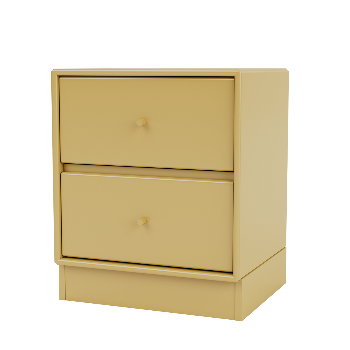 Table de chevet Drift Quick Ship, laque 157 Cumin, sur socle de 7 cm, packshot Montana