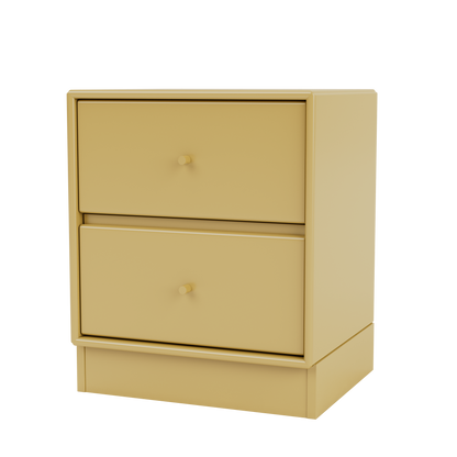 Table de chevet Drift Quick Ship, laque 157 Cumin, sur socle de 7 cm, packshot Montana