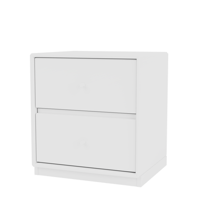 Table de chevet Drift Quick Ship, laque 101 New White, sur socle de 3 cm, packshot Montana
