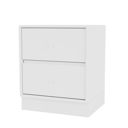 Table de chevet Drift Quick Ship, laque 101 New White, sur socle de 7 cm, packshot Montana