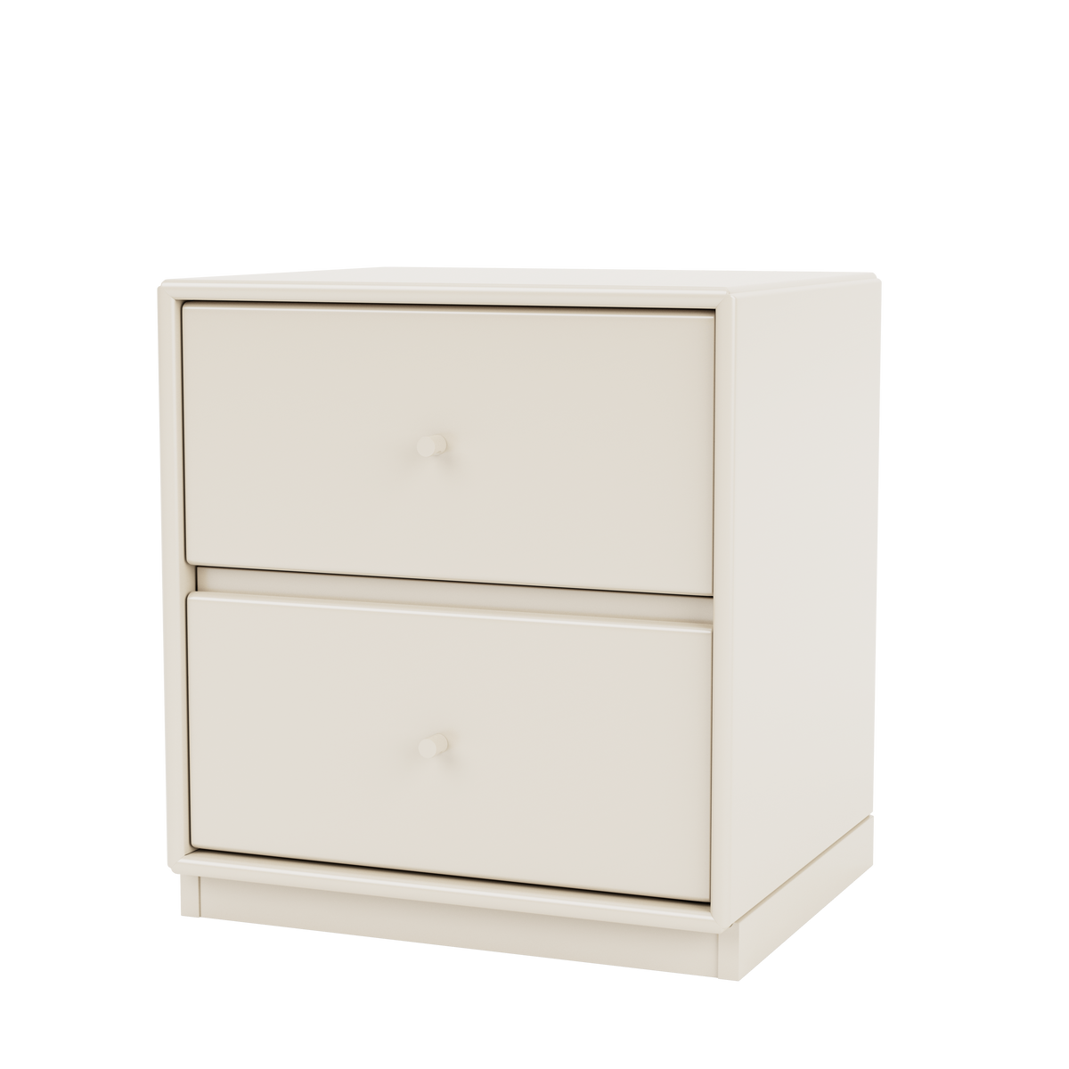 Table de chevet Drift Quick Ship, laque 158 Oat, sur socle de 3 cm, packshot Montana