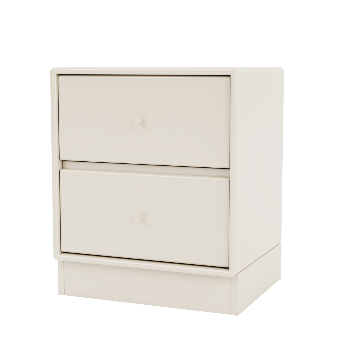 Table de chevet Drift Quick Ship, laque 158 Oat, sur socle de 7 cm, packshot Montana