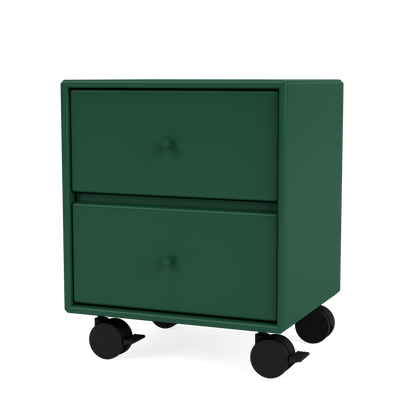 Table de chevet Drift Quick Ship, laque 136 Pine, sur roulettes, packshot Montana