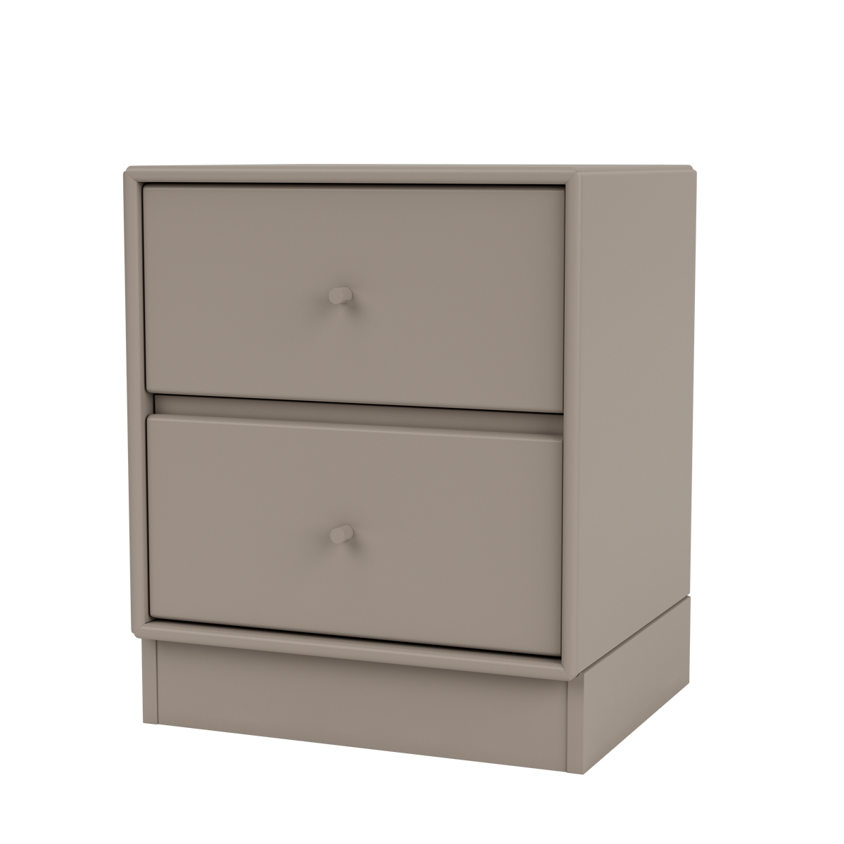 Table de chevet Drift Quick Ship, laque 141 Truffle, sur socle de 7 cm, packshot Montana