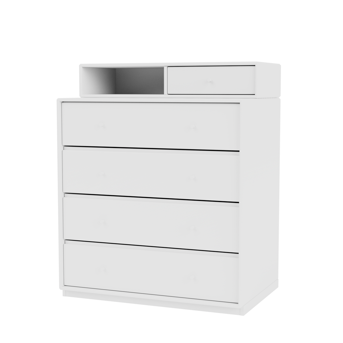 Commode Keep Quick Ship, laque 101 New White, sur socle de 3 cm, packshot Montana