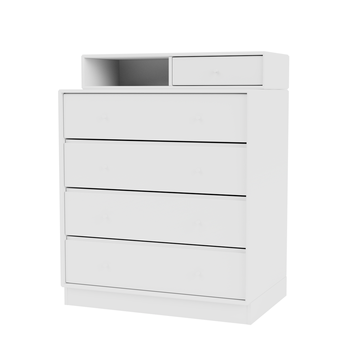 Commode Keep Quick Ship, laque 101 New White, sur socle de 7 cm, packshot Montana