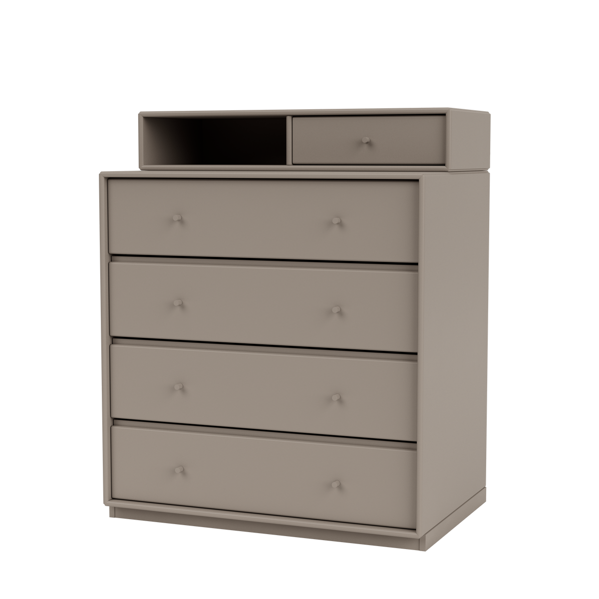 Commode Keep Quick Ship, laque 141 Truffle, sur socle de 3 cm, packshot Montana