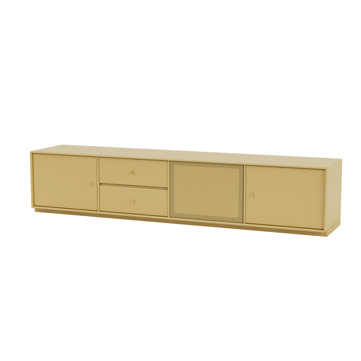 Meuble TV Octave VIII Quick Ship, laque 157 Cumin, sur socle de 3 cm, packshot Montana