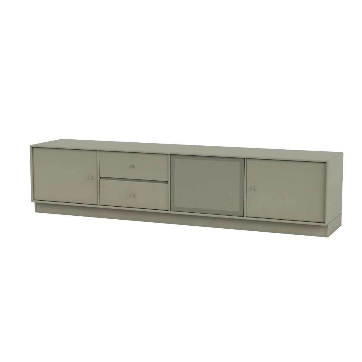 Meuble TV Octave VIII Quick Ship, laque 144 Fennel, sur socle de 7 cm, packshot Montana