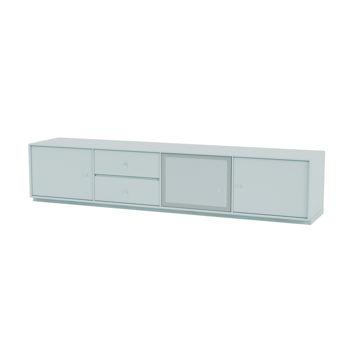 Meuble TV Octave VIII Quick Ship, laque 148 Flint, sur socle de 3 cm, packshot Montana