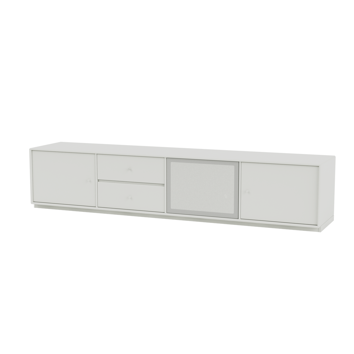Meuble TV Octave VIII Quick Ship, laque 09 Nordic, sur socle de 3 cm, packshot Montana