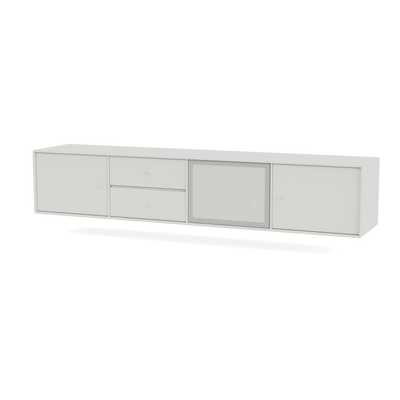 Meuble TV Octave VIII Quick Ship, laque 09 Nordic, suspendu au mur, packshot Montana