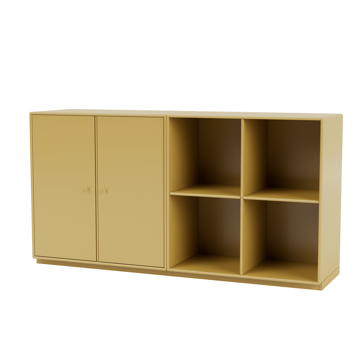 Buffet Pair Quick Ship, laque 157 Cumin, sur socle de 3 cm, packshot Montana