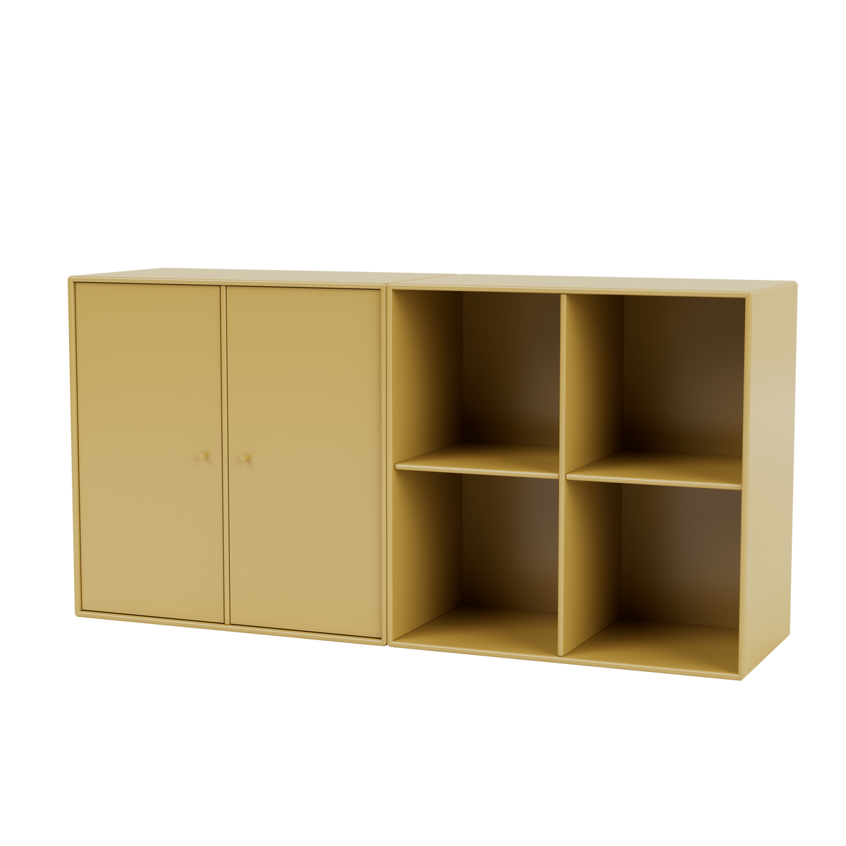 Buffet Pair Quick Ship, laque 157 Cumin, suspendu au mur, packshot Montana