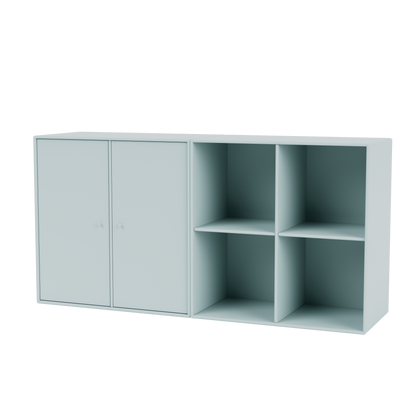 Buffet Pair Quick Ship, laque 148 Flint, suspendu au mur, packshot Montana