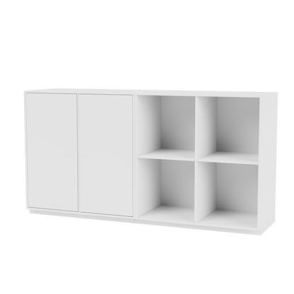 Buffet Pair Quick Ship, laque 101 New White, sur socle de 3 cm, packshot Montana