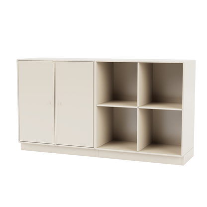 Buffet Pair Quick Ship, laque 158 Oat, sur socle de 7 cm, packshot Montana