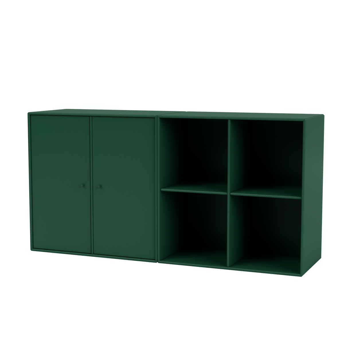 Buffet Pair Quick Ship, laque 136 Pine, suspendu au mur, packshot Montana