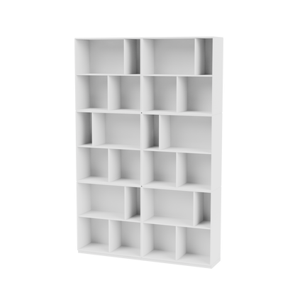 Bibliothèque Read Quick Ship, laque 101 New White, sur socle de 3 cm, packshot Montana